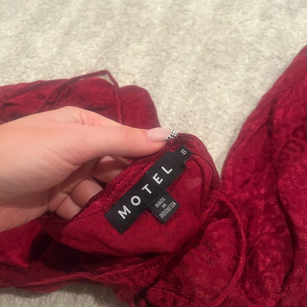 Motel Rocks Burgundy Mini Dress - Picture 2 of 3